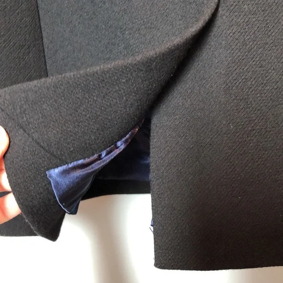 J. Crew evening blazer jacket in Italian double cloth wool blend black size 8